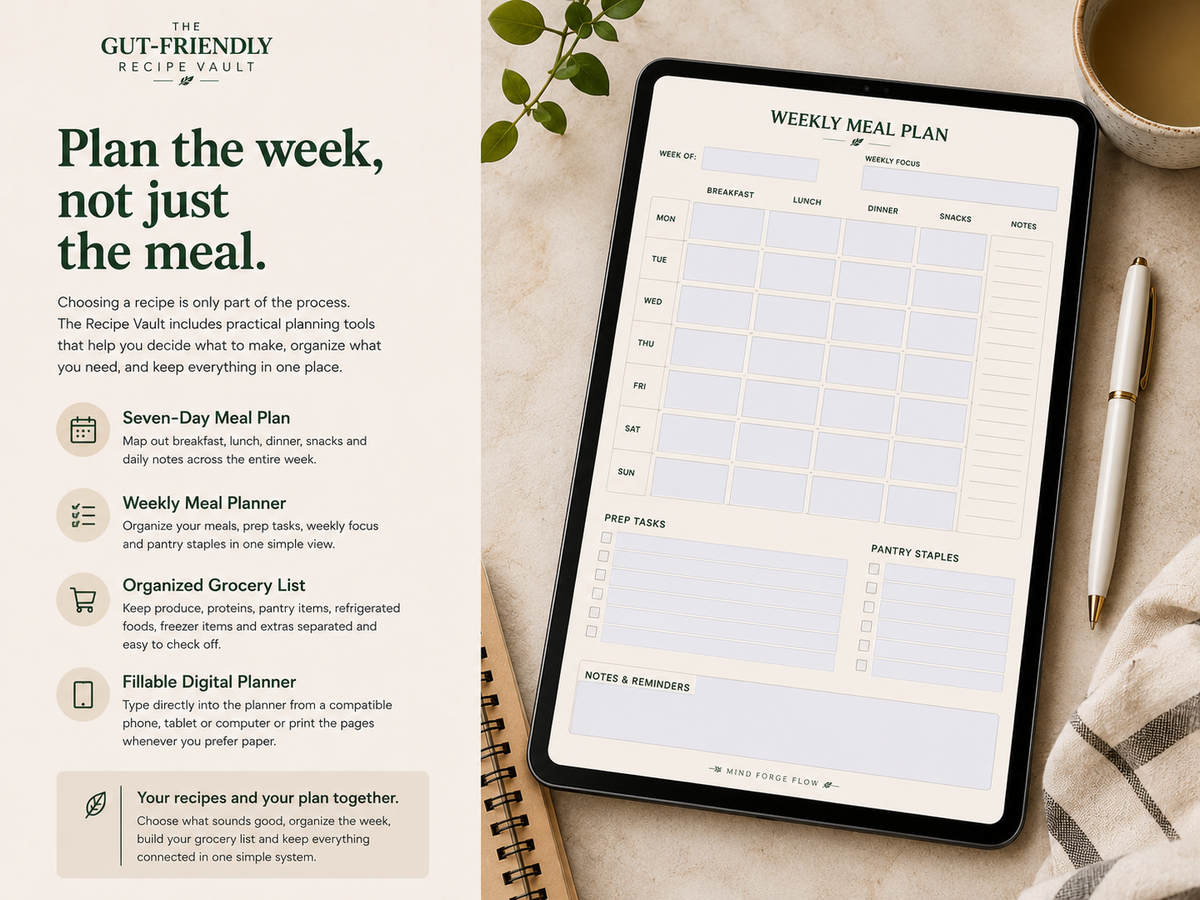 Weekly Meal Planner on tablet